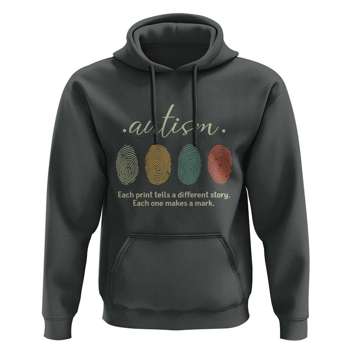 Retro Fingerprint Autism Awareness Hoodie Each Print Tells A Different Story