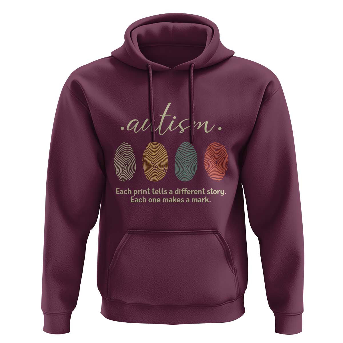 Retro Fingerprint Autism Awareness Hoodie Each Print Tells A Different Story