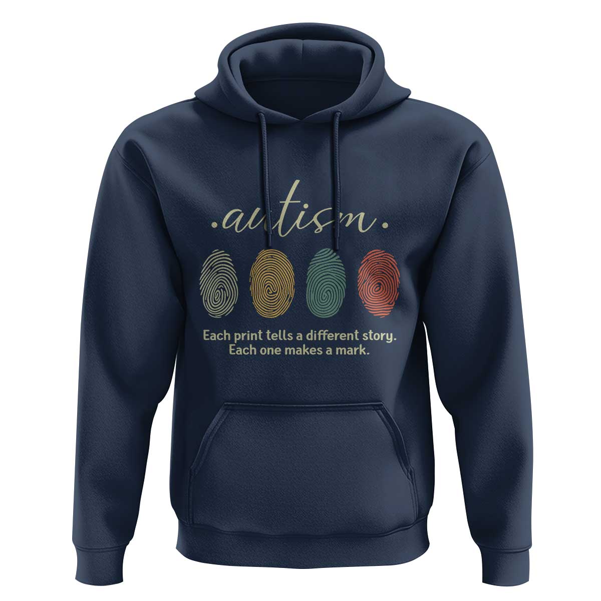 Retro Fingerprint Autism Awareness Hoodie Each Print Tells A Different Story