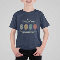 Retro Fingerprint Autism Awareness T Shirt For Kid Each Print Tells A Different Story