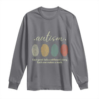 Retro Fingerprint Autism Awareness Long Sleeve Shirt Each Print Tells A Different Story