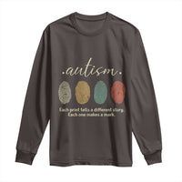 Retro Fingerprint Autism Awareness Long Sleeve Shirt Each Print Tells A Different Story