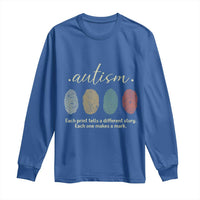 Retro Fingerprint Autism Awareness Long Sleeve Shirt Each Print Tells A Different Story