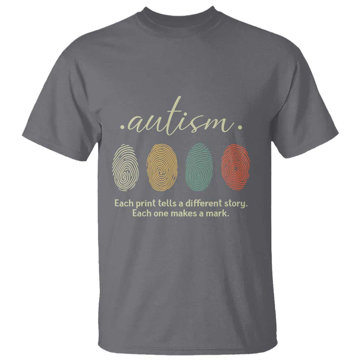Retro Fingerprint Autism Awareness T Shirt Each Print Tells A Different Story