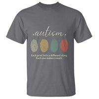 Retro Fingerprint Autism Awareness T Shirt Each Print Tells A Different Story