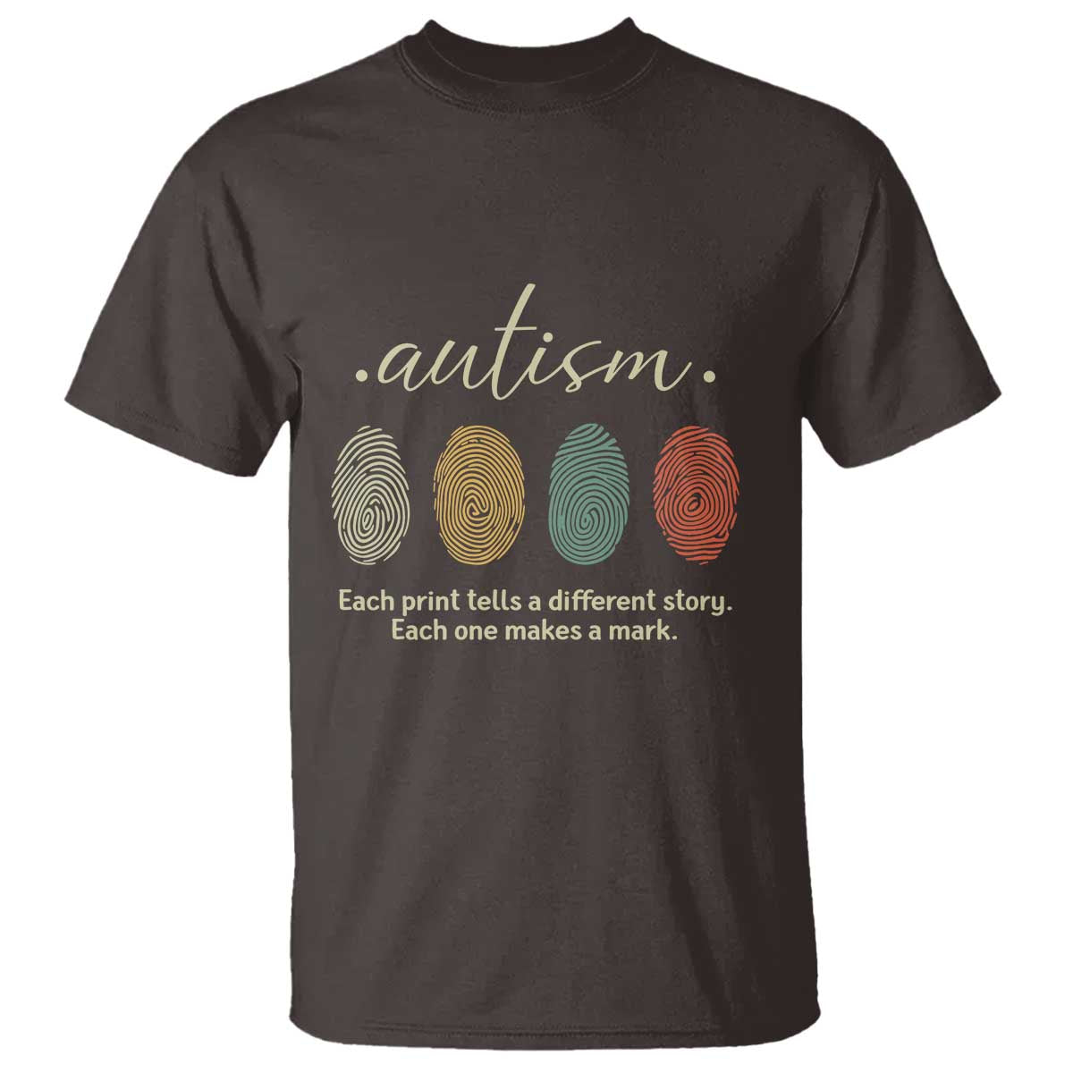Retro Fingerprint Autism Awareness T Shirt Each Print Tells A Different Story