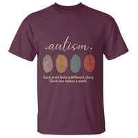 Retro Fingerprint Autism Awareness T Shirt Each Print Tells A Different Story