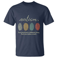Retro Fingerprint Autism Awareness T Shirt Each Print Tells A Different Story