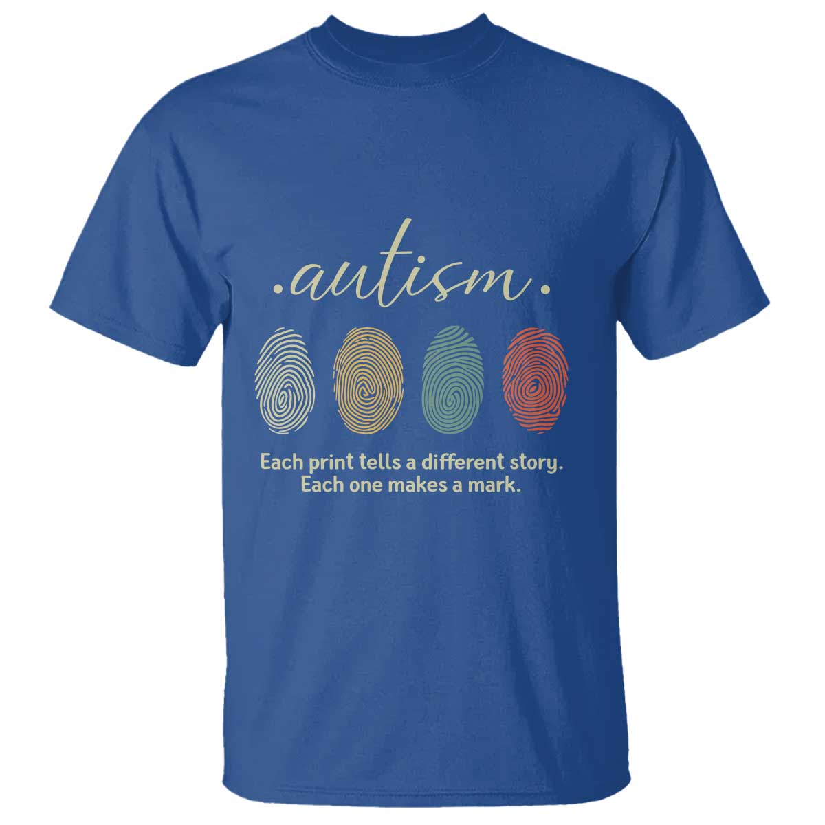 Retro Fingerprint Autism Awareness T Shirt Each Print Tells A Different Story