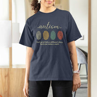 Retro Fingerprint Autism Awareness T Shirt For Women Each Print Tells A Different Story