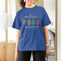 Retro Fingerprint Autism Awareness T Shirt For Women Each Print Tells A Different Story