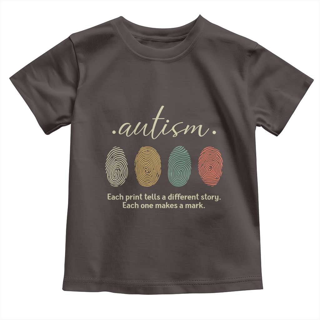 Retro Fingerprint Autism Awareness Toddler T Shirt Each Print Tells A Different Story
