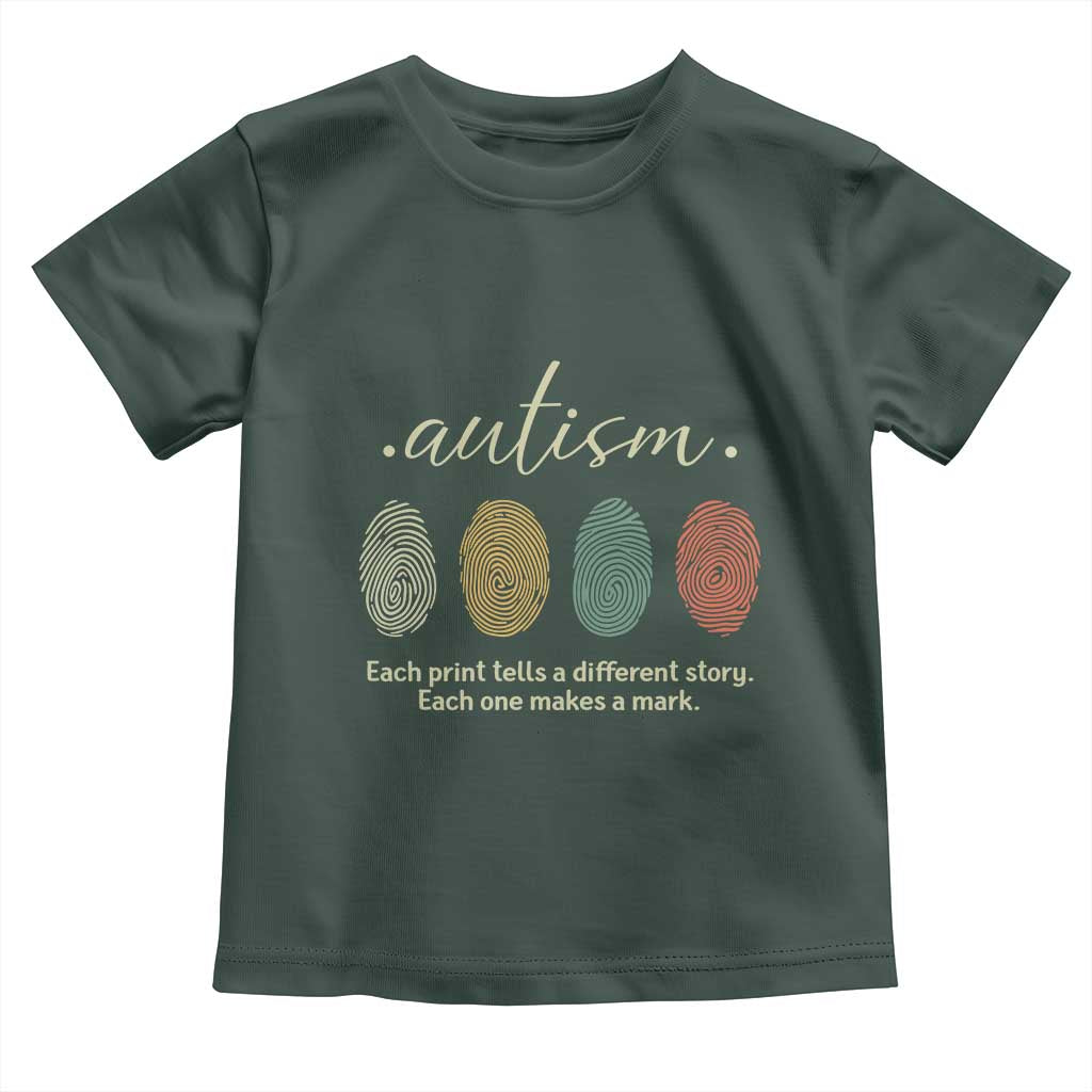 Retro Fingerprint Autism Awareness Toddler T Shirt Each Print Tells A Different Story