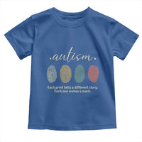 Retro Fingerprint Autism Awareness Toddler T Shirt Each Print Tells A Different Story
