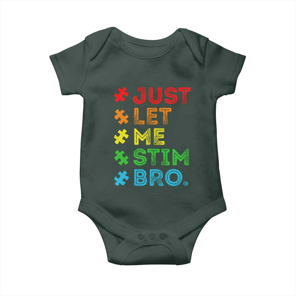 Funny Autism Awareness Acceptance Baby Onesie Just Let Me Stim Bro Retro