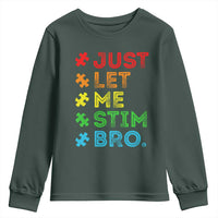 Funny Autism Awareness Acceptance Youth Sweatshirt Just Let Me Stim Bro Retro