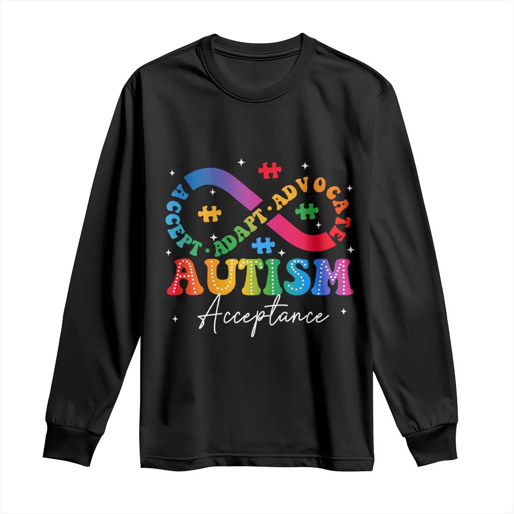Autism Awareness Acceptance Long Sleeve Shirt Infinity Symbol Neurodiversity