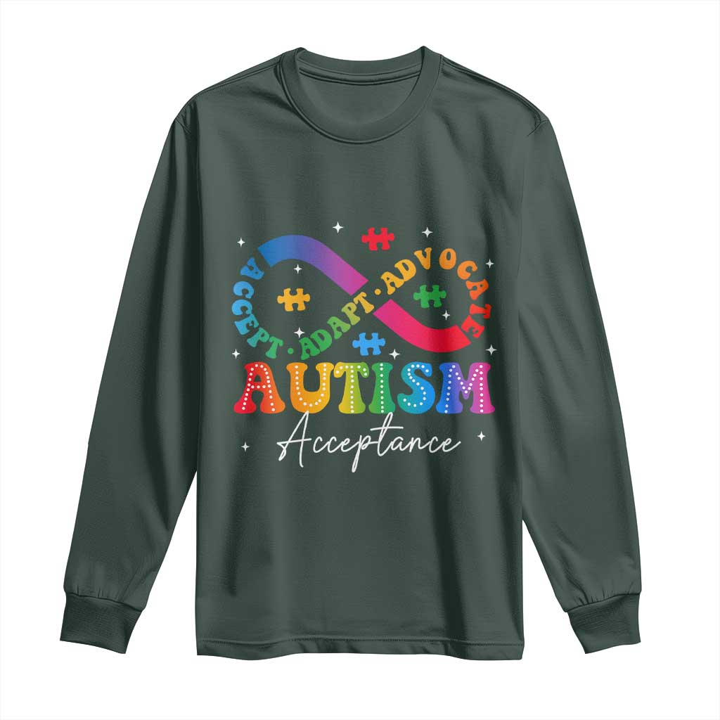 Autism Awareness Acceptance Long Sleeve Shirt Infinity Symbol Neurodiversity