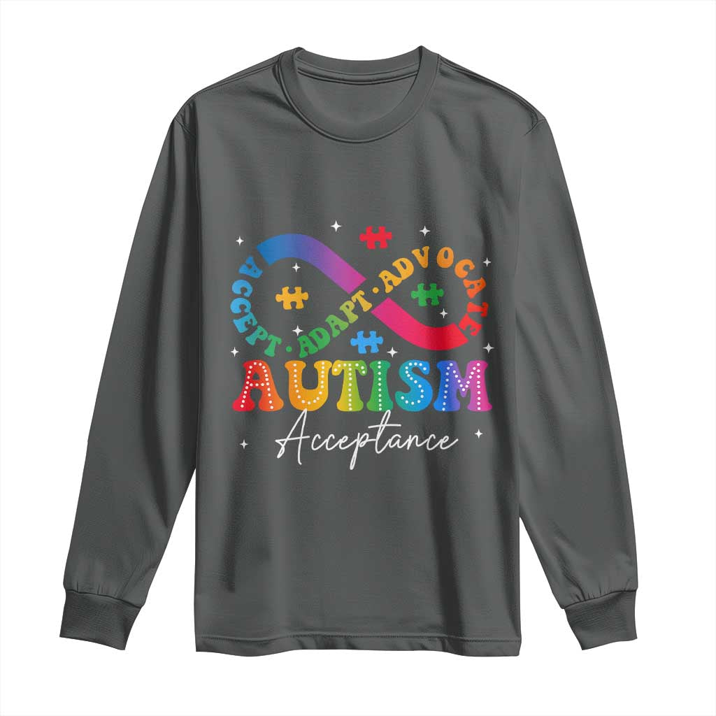 Autism Awareness Acceptance Long Sleeve Shirt Infinity Symbol Neurodiversity