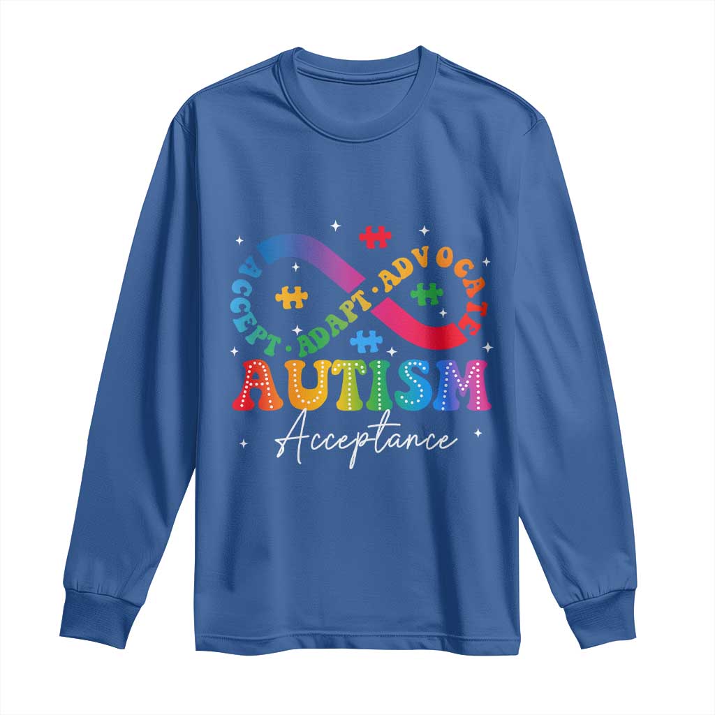 Autism Awareness Acceptance Long Sleeve Shirt Infinity Symbol Neurodiversity