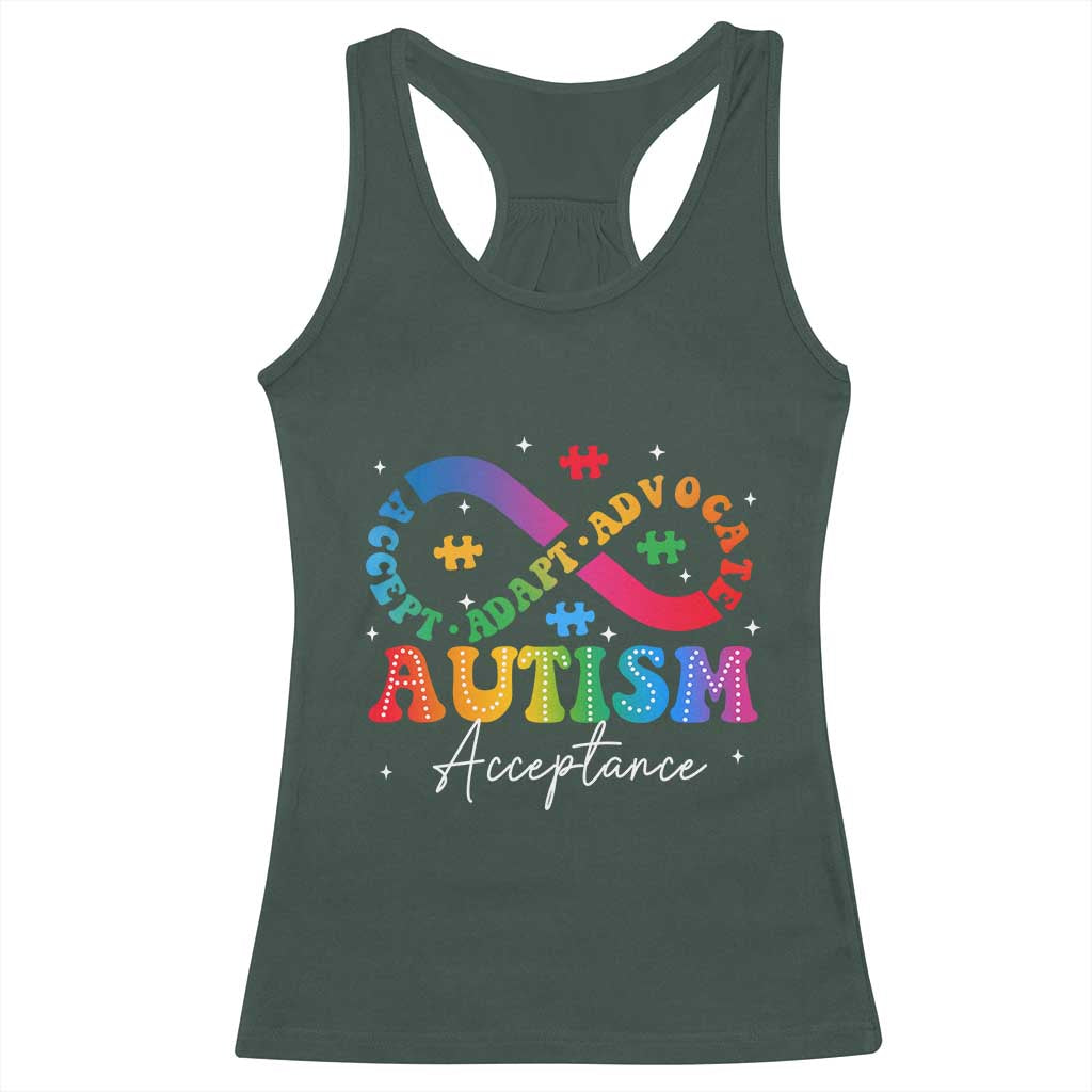 Autism Awareness Acceptance Racerback Tank Top Infinity Symbol Neurodiversity