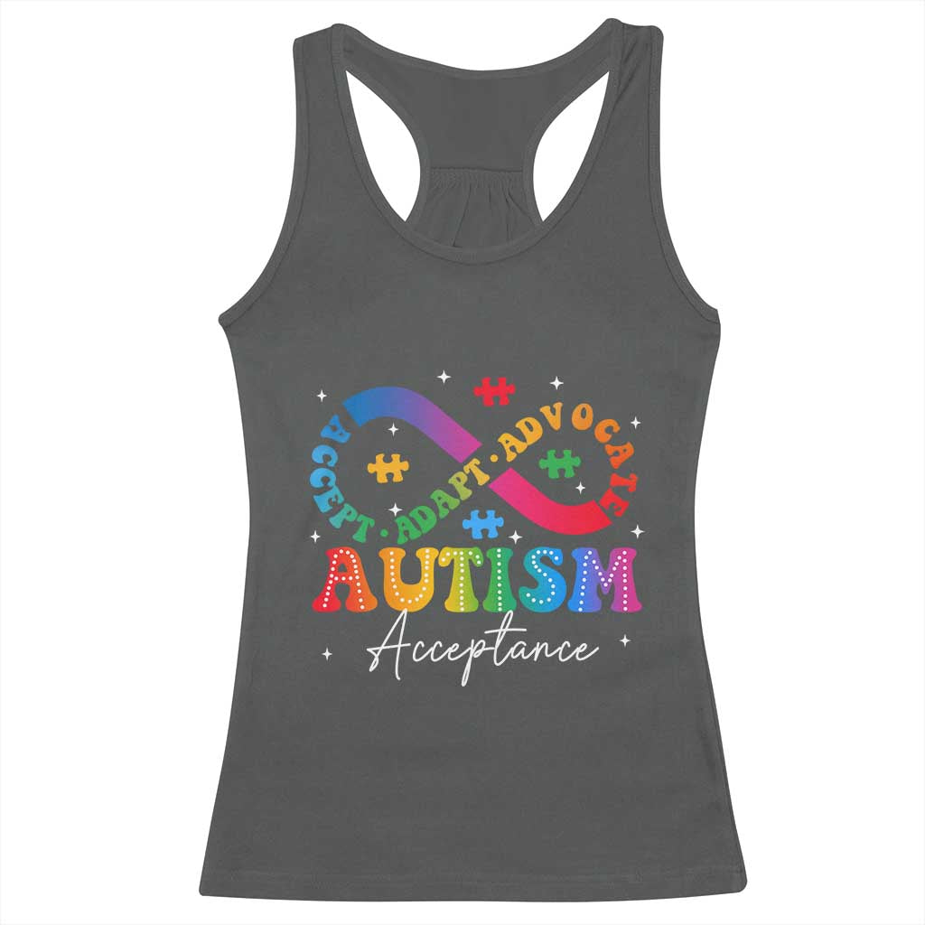 Autism Awareness Acceptance Racerback Tank Top Infinity Symbol Neurodiversity