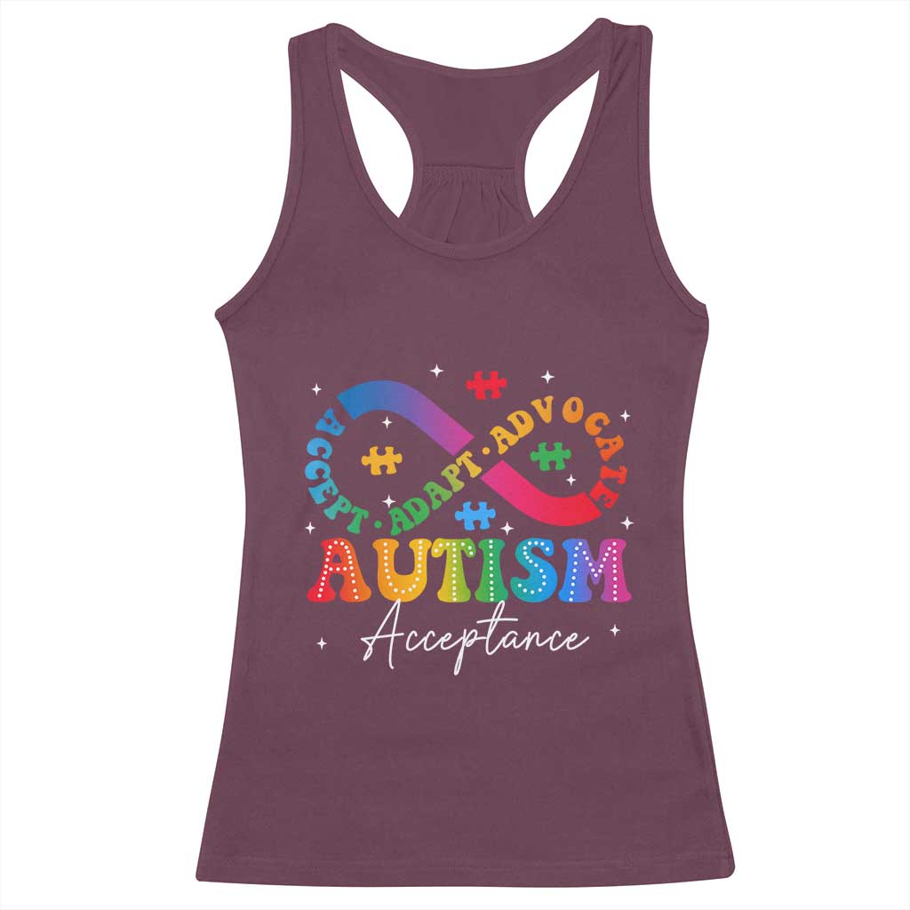 Autism Awareness Acceptance Racerback Tank Top Infinity Symbol Neurodiversity