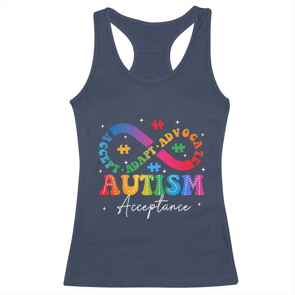 Autism Awareness Acceptance Racerback Tank Top Infinity Symbol Neurodiversity