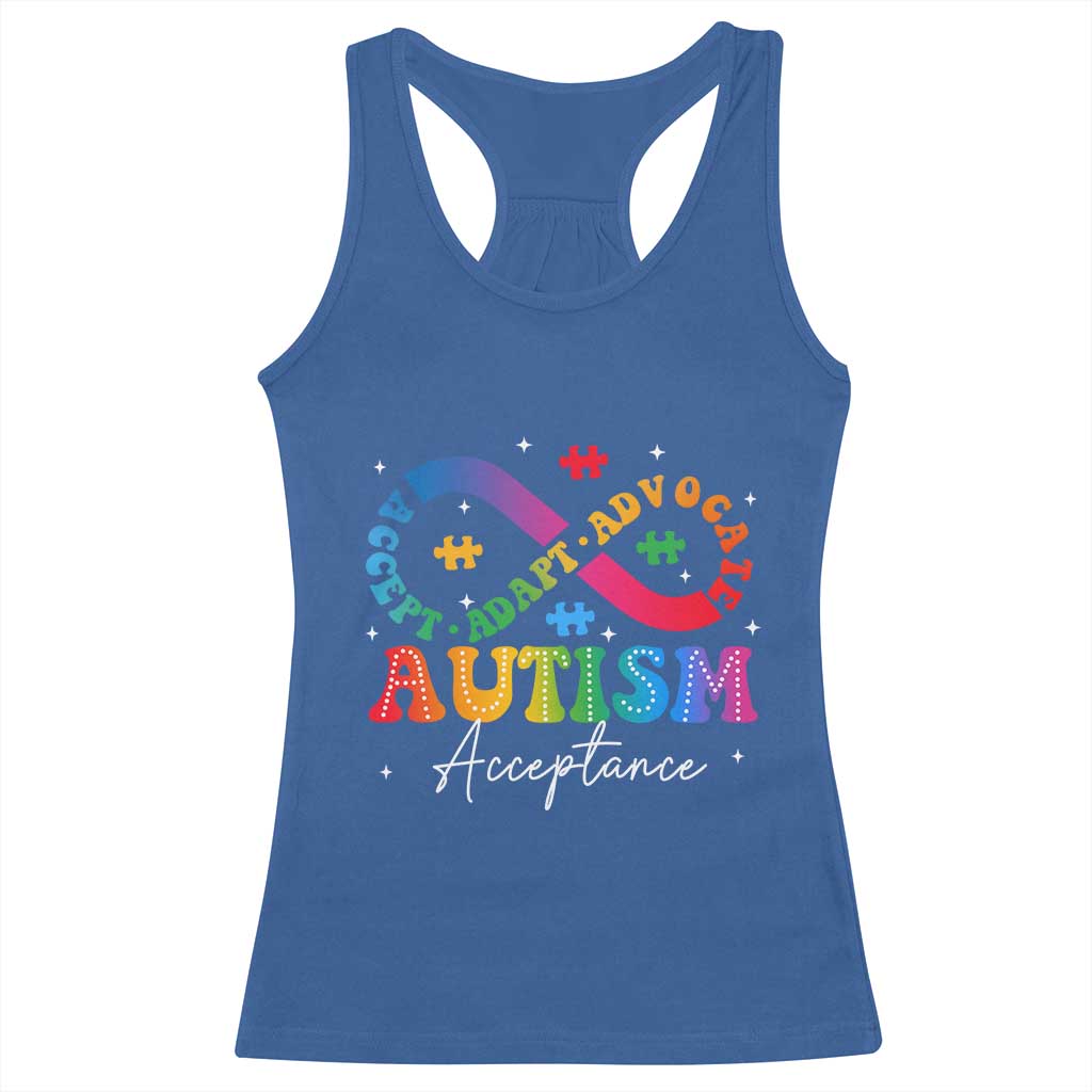Autism Awareness Acceptance Racerback Tank Top Infinity Symbol Neurodiversity