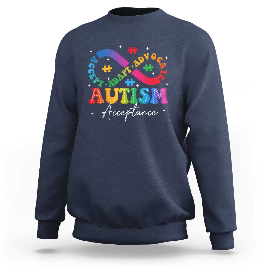 Autism Awareness Acceptance Sweatshirt Infinity Symbol Neurodiversity
