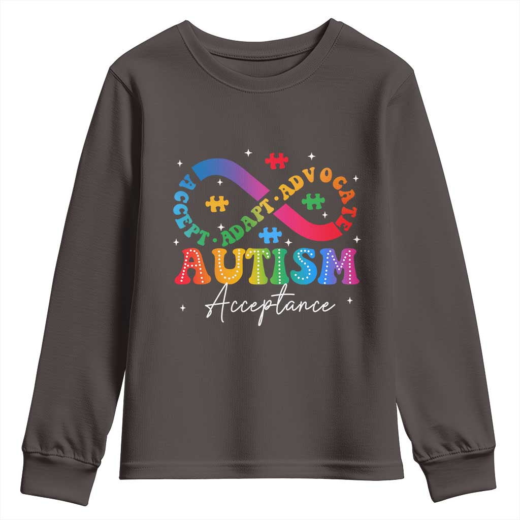 Autism Awareness Acceptance Youth Sweatshirt Infinity Symbol Neurodiversity