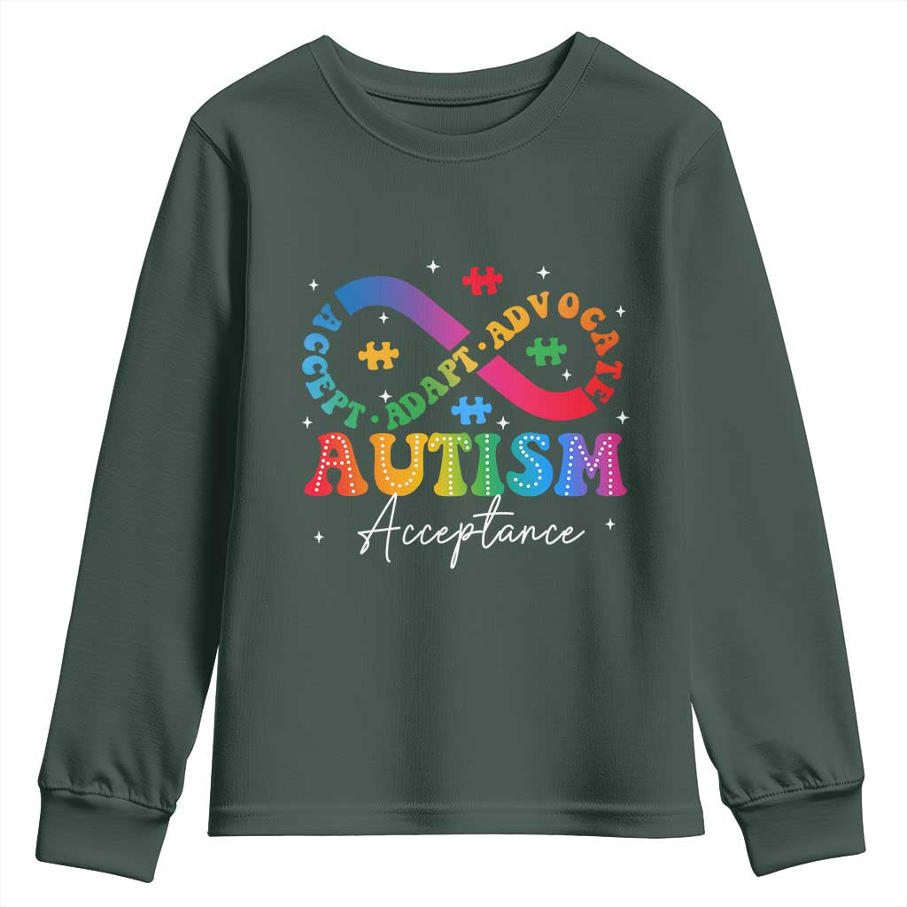 Autism Awareness Acceptance Youth Sweatshirt Infinity Symbol Neurodiversity
