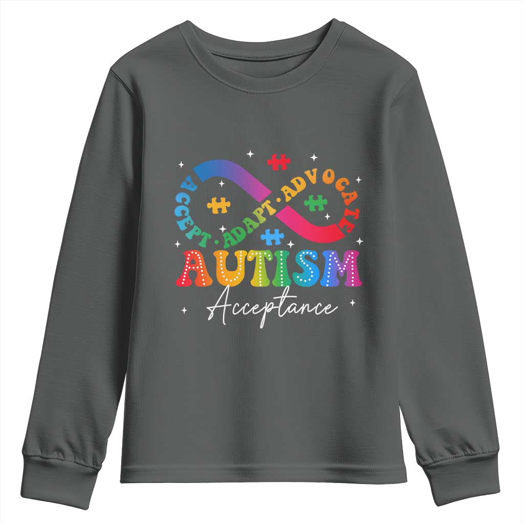 Autism Awareness Acceptance Youth Sweatshirt Infinity Symbol Neurodiversity