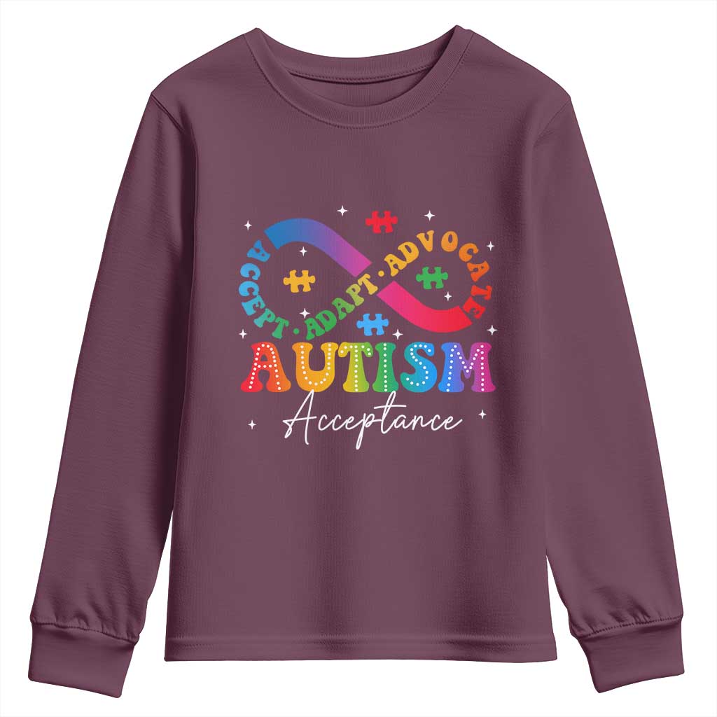 Autism Awareness Acceptance Youth Sweatshirt Infinity Symbol Neurodiversity