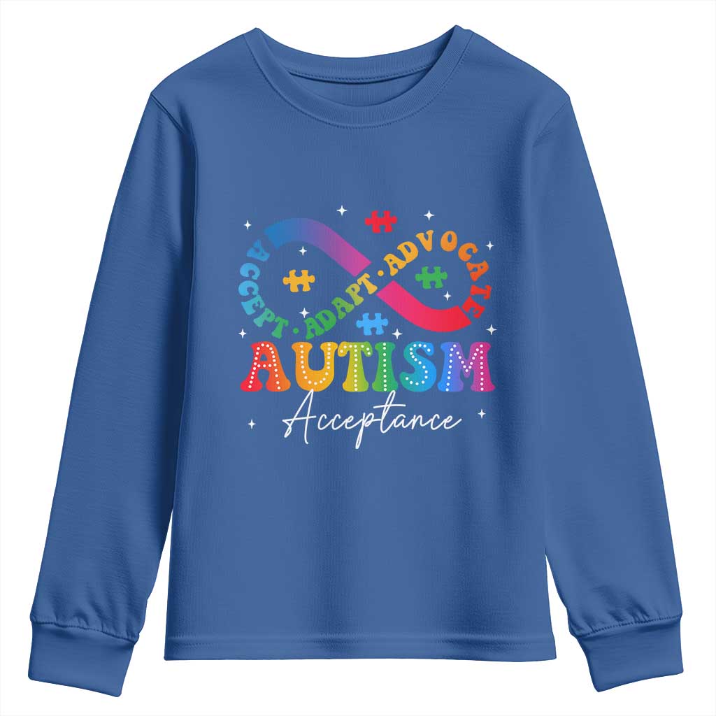 Autism Awareness Acceptance Youth Sweatshirt Infinity Symbol Neurodiversity