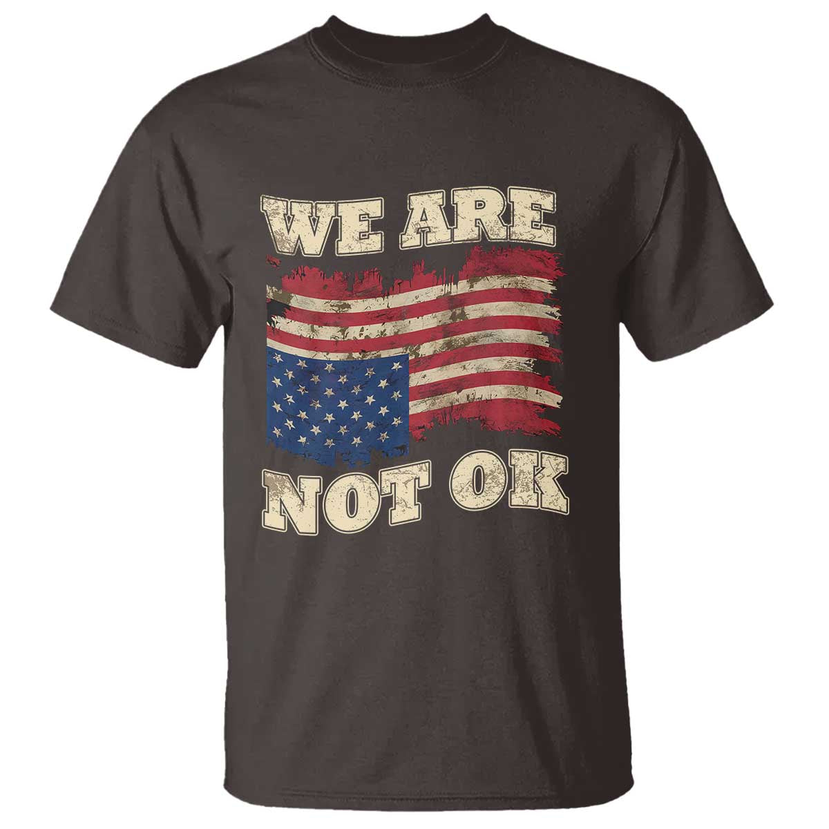 We Are Not Ok T Shirt Upside down American USA Flag