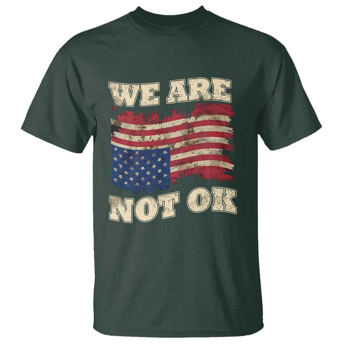 We Are Not Ok T Shirt Upside down American USA Flag