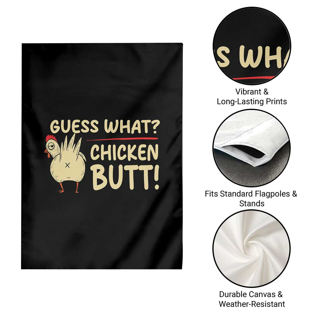 Guess What Chicken Butt Garden Flag Funny Chicken Farmer Farming - Wonder Print Shop