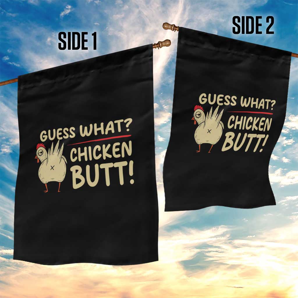 Guess What Chicken Butt Garden Flag Funny Chicken Farmer Farming - Wonder Print Shop