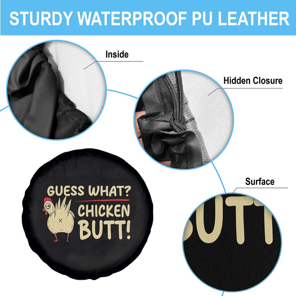 Guess What Chicken Butt Spare Tire Cover Funny Chicken Farmer Farming - Wonder Print Shop