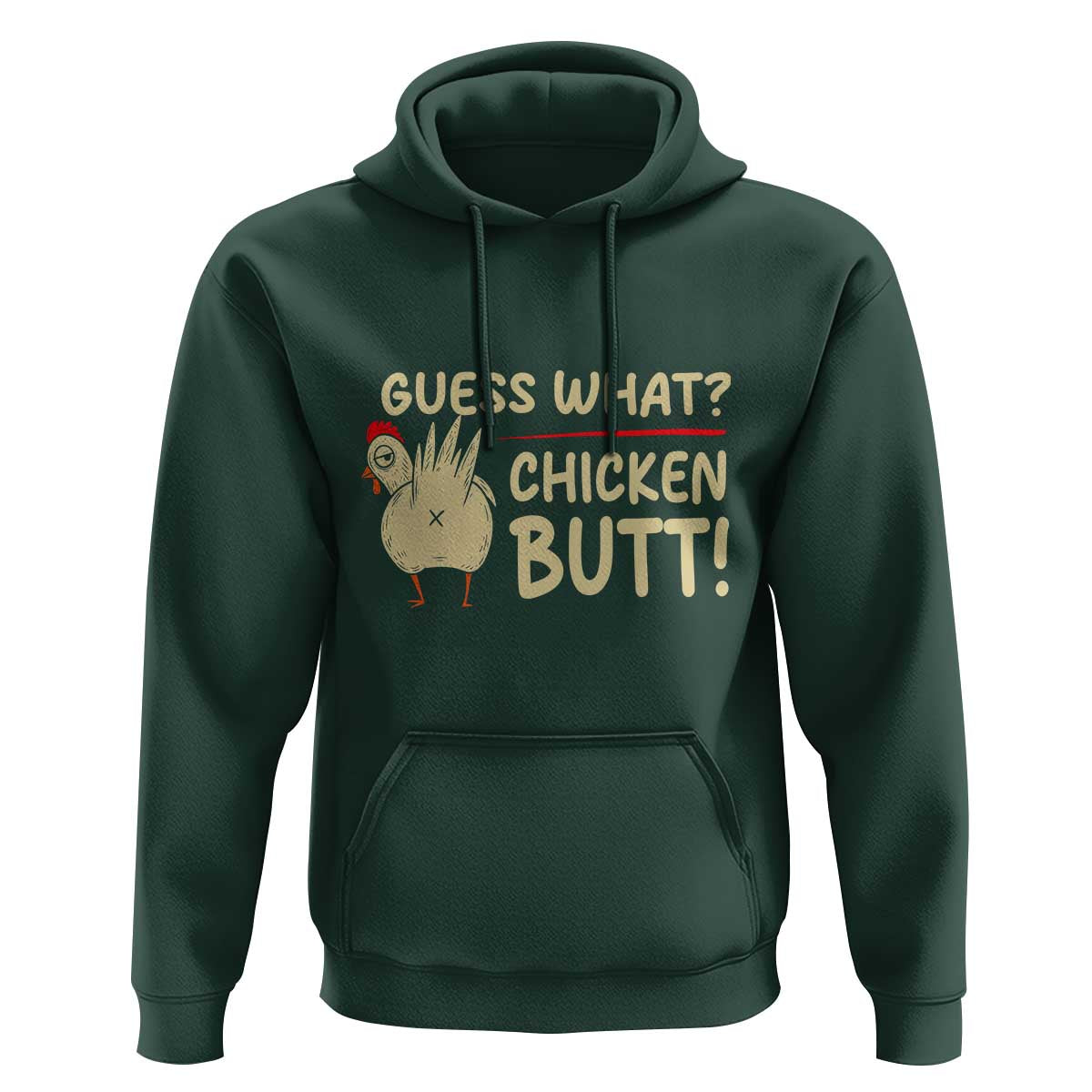 Guess What Chicken Butt Hoodie Funny Chicken Farmer Farming - Wonder Print Shop