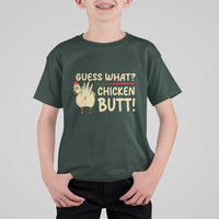 Guess What Chicken Butt T Shirt For Kid Funny Chicken Farmer Farming - Wonder Print Shop