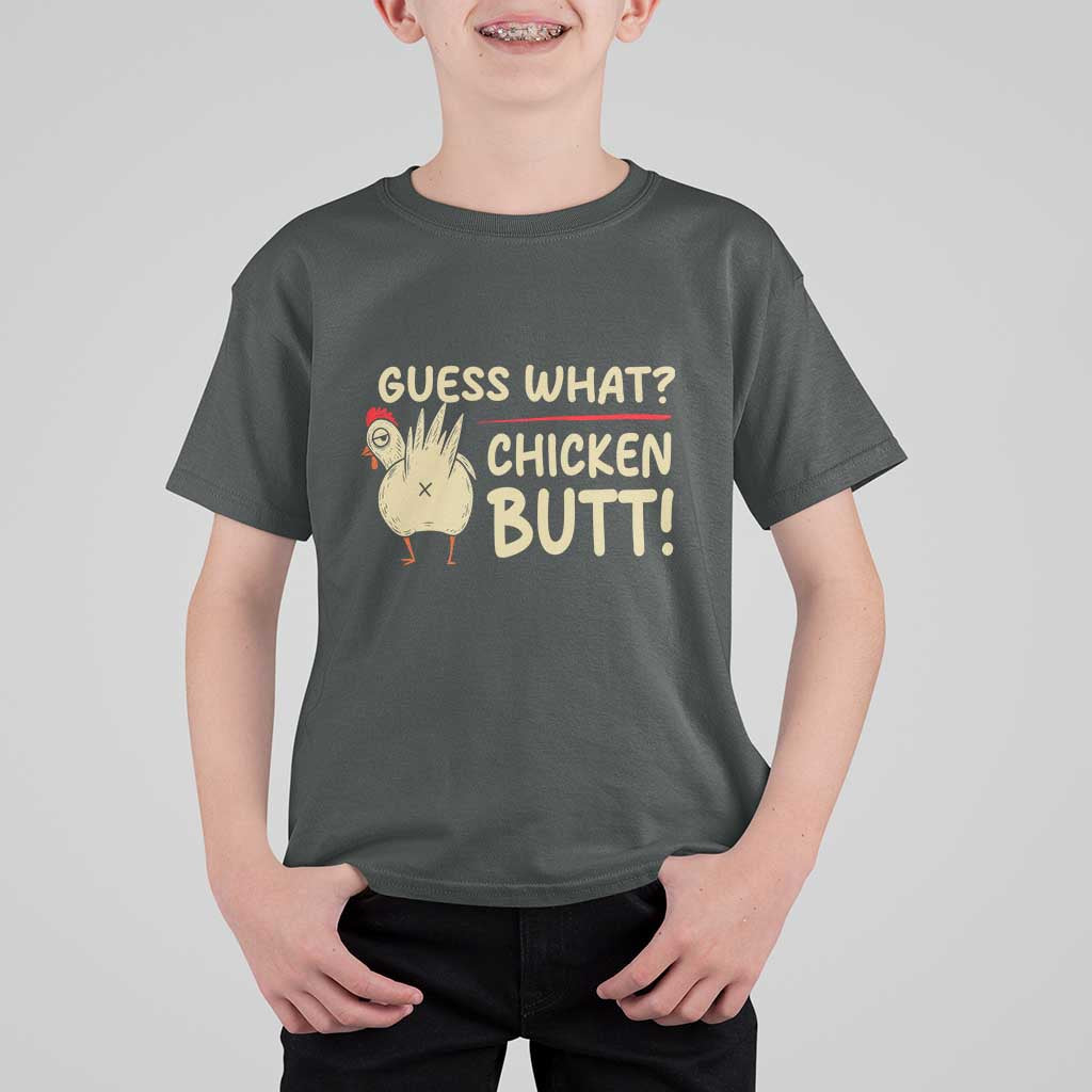 Guess What Chicken Butt T Shirt For Kid Funny Chicken Farmer Farming - Wonder Print Shop