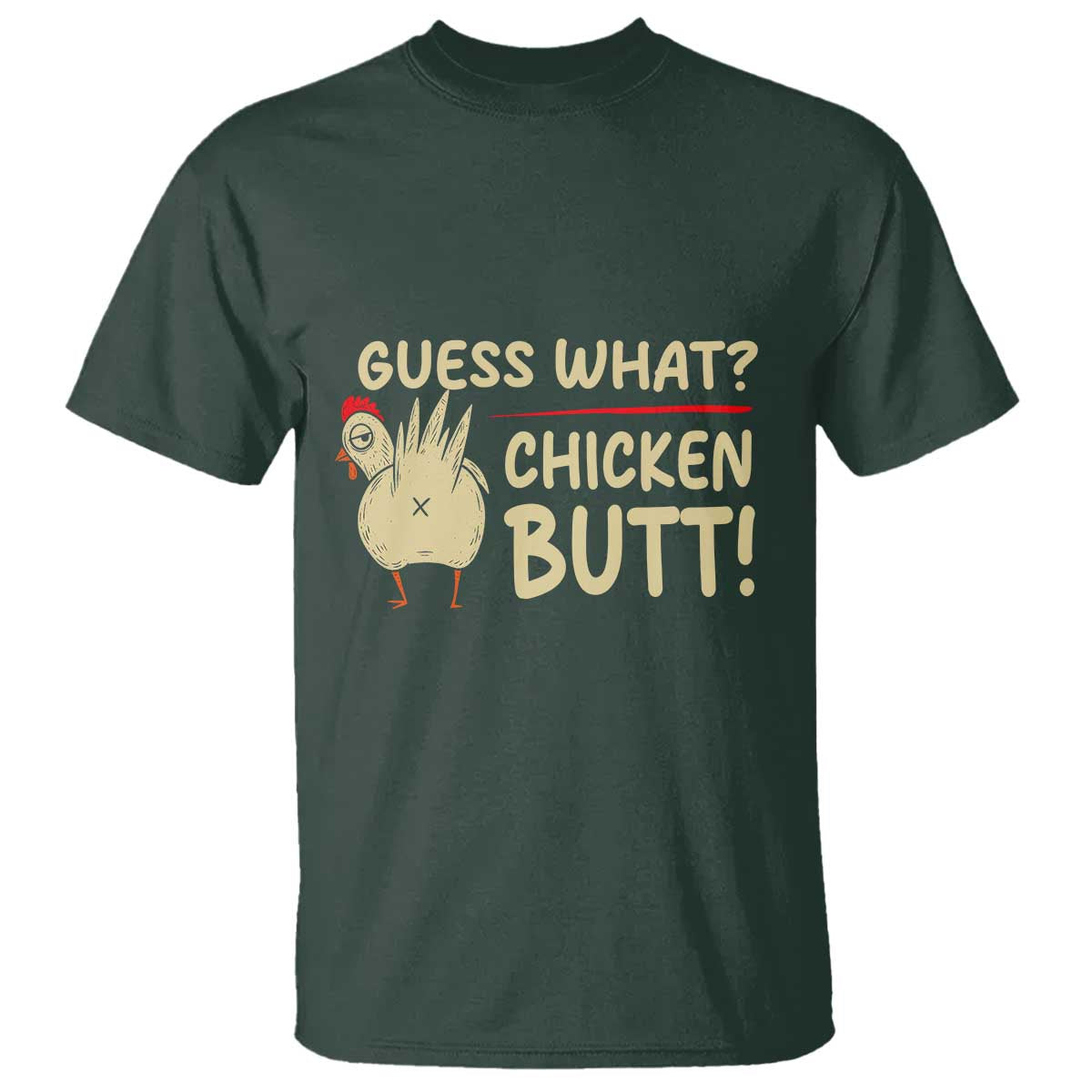 Guess What Chicken Butt T Shirt Funny Chicken Farmer Farming - Wonder Print Shop