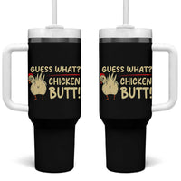 Guess What Chicken Butt Tumbler With Handle Funny Chicken Farmer Farming - Wonder Print Shop