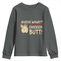 Guess What Chicken Butt Youth Sweatshirt Funny Chicken Farmer Farming - Wonder Print Shop
