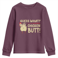Guess What Chicken Butt Youth Sweatshirt Funny Chicken Farmer Farming - Wonder Print Shop
