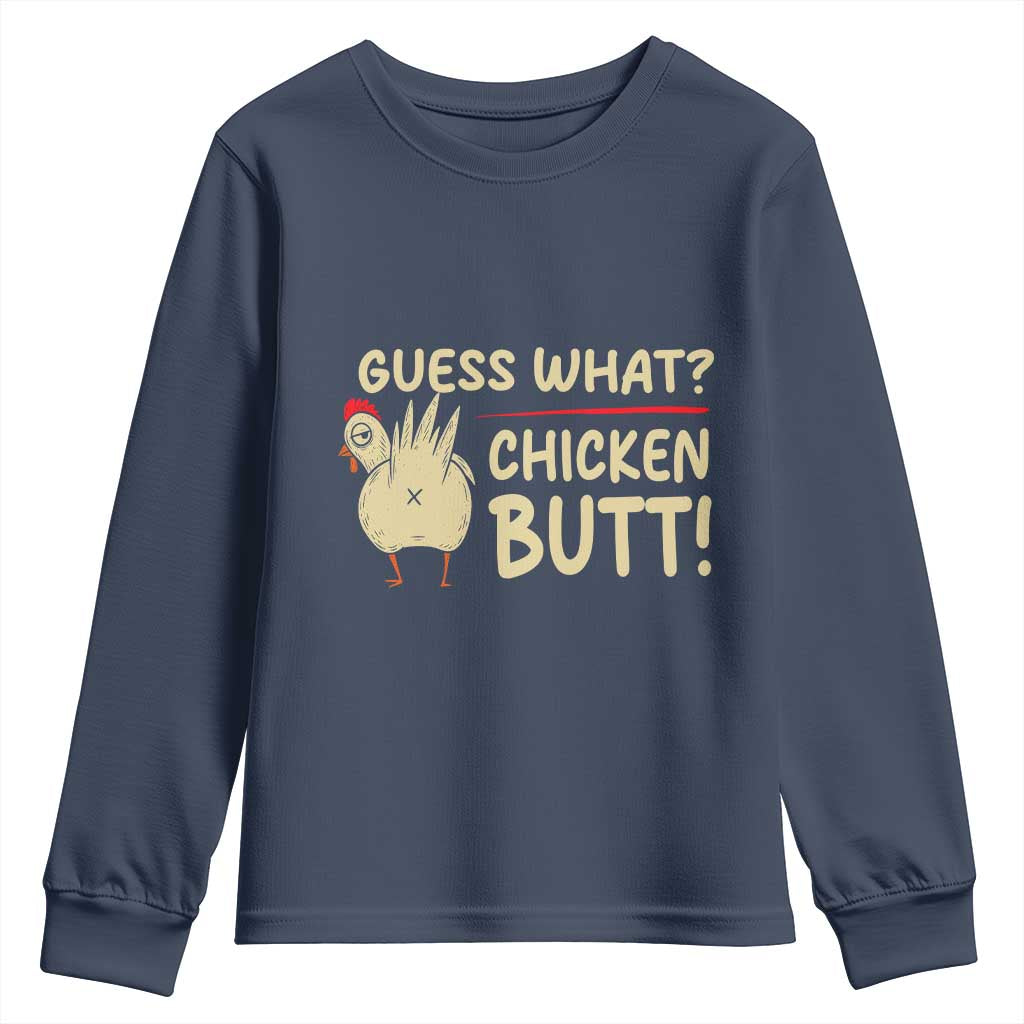 Guess What Chicken Butt Youth Sweatshirt Funny Chicken Farmer Farming - Wonder Print Shop