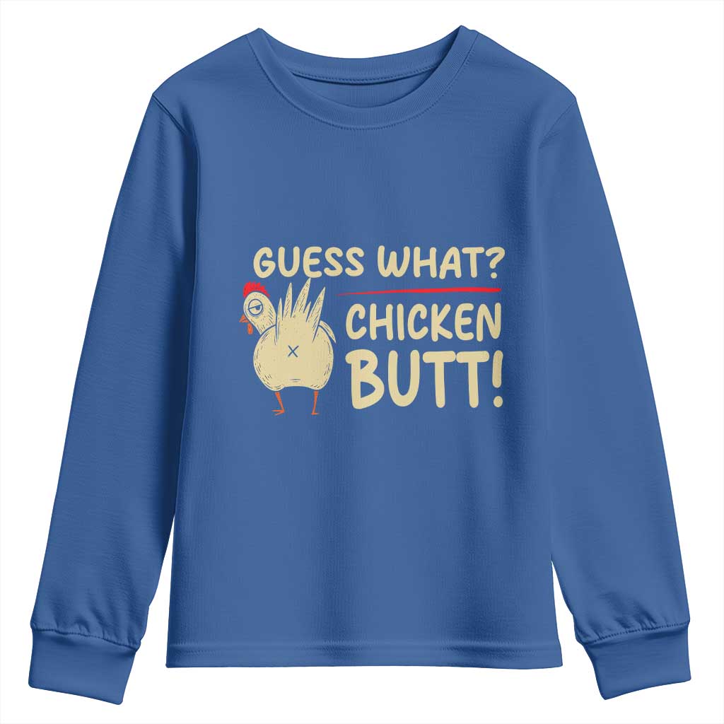 Guess What Chicken Butt Youth Sweatshirt Funny Chicken Farmer Farming - Wonder Print Shop