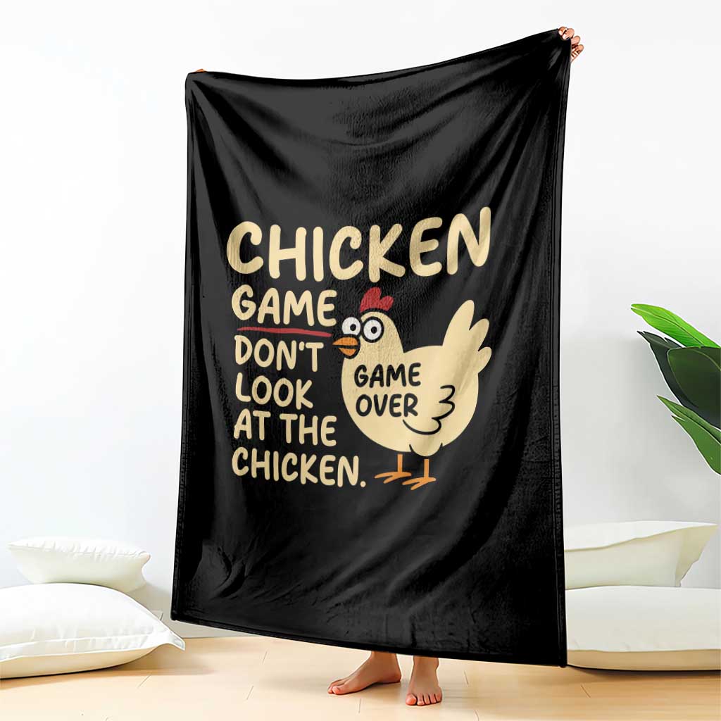 Funny Chicken Game Dont Look At The Chicken Throw Blanket - Wonder Print Shop
